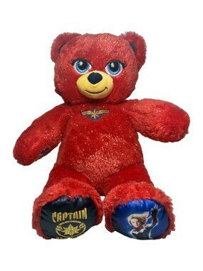 Build-A-Bear Captain Marvel Red Sparkle Bear Marvel Plush 2019 Retired